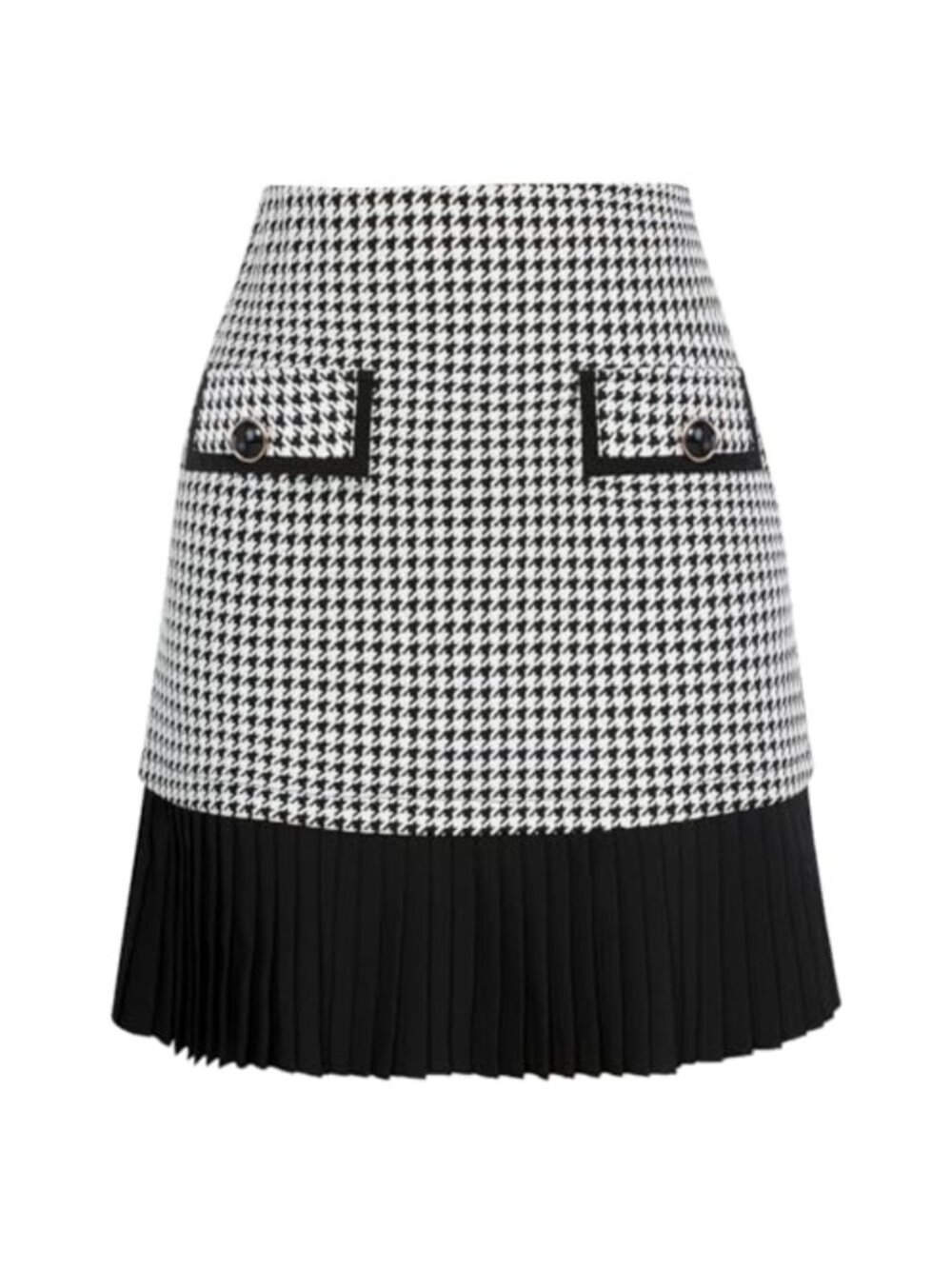 Pleated High Waist A-Line Mini Skirt with Elastic Waistband Casual